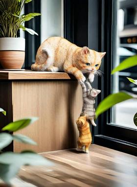 意摆件家居饰品客厅面猫咪欧礼式房间布设置装CSH饰品摆节日物桌