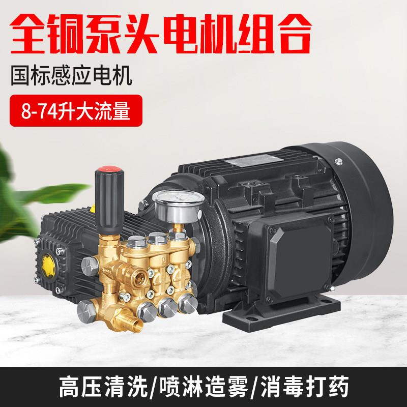 商用自助洗车机加压泵头组合 220V380V高压清洗设备 绿虎汽配电机