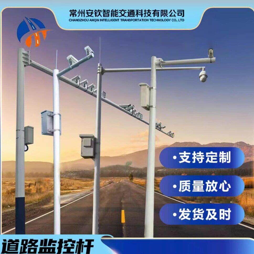 道路八角杆标志牌立杆信号灯卡口L型T型杆件定制厂家直销监控立杆