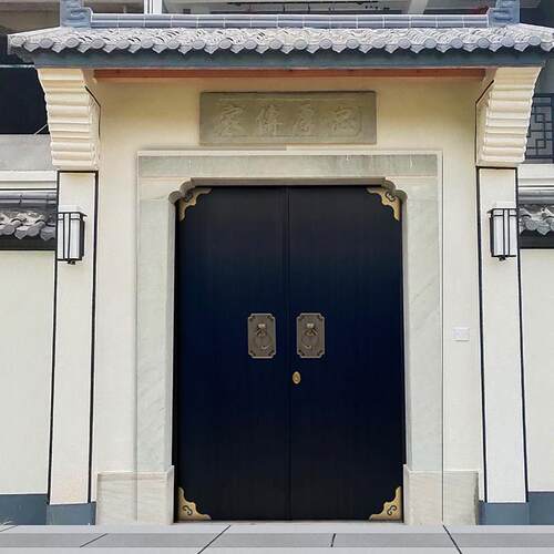 中式别墅彷古庭院门将军门入户门农村自建房大门四合院铜门进户门
