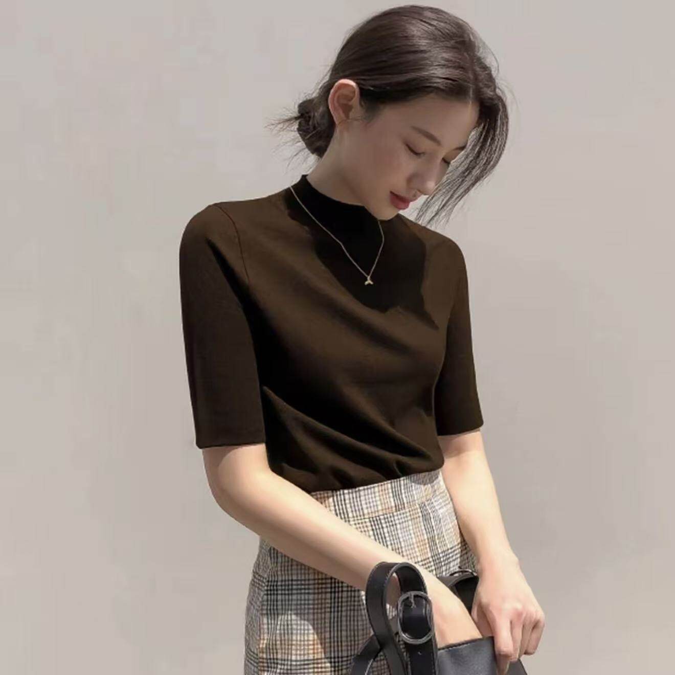 Kola kola【气质显瘦】减龄半袖打底衫内搭新款防晒服D018cy