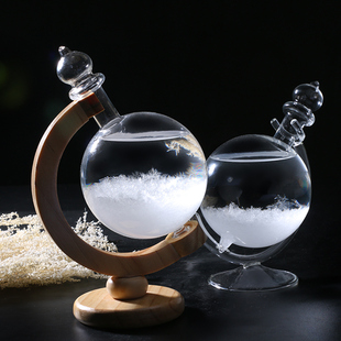 天气预报瓶地球仪气象瓶天气瓶风暴瓶创意摆件网红客厅玻璃装饰品