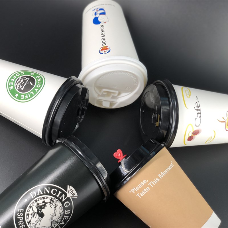 一次性纸杯子加厚带盖咖啡奶茶豆浆打包杯冷热饮外带商用纸杯