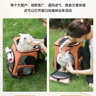 猫包外出便携猫咪双肩背包带轮子风扇猫箱社会化小狗狗宠物外出包