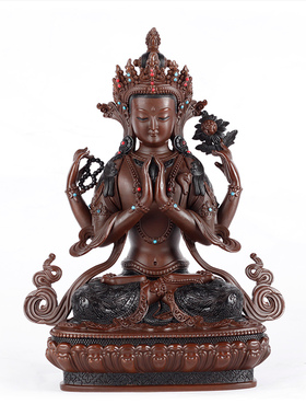 纯铜四壁观音摆件四壁观音佛像工艺品纯铜观音佛像家居观音装饰品