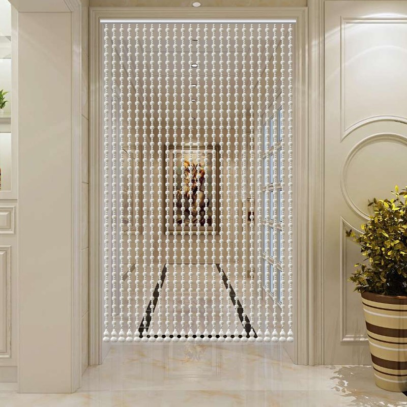 全桃木珠帘门帘大门卫生间卧室客厅吊帘过道圆满隔断挂帘子免打孔