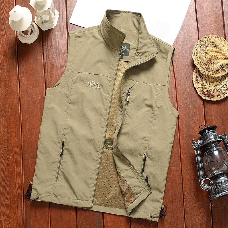 2024新款马甲户外休闲摄影背心春秋季薄款钓鱼中青年马夹订制LOGO