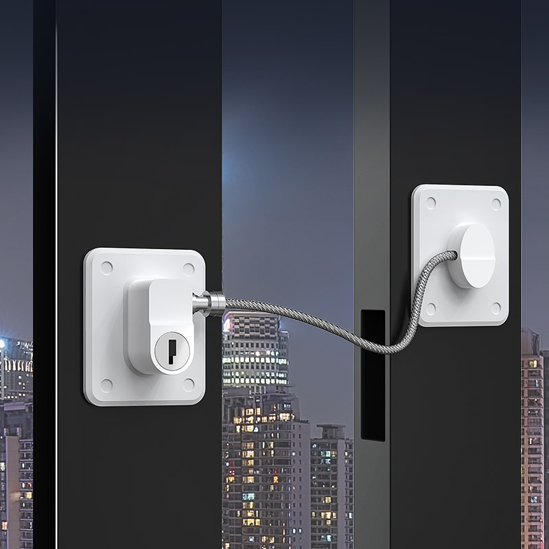 窗户卡扣锁扣平开窗推拉门锁铝合金防护防盗儿童门窗限位器安全锁