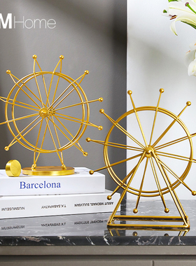 北欧创意旋转摩天轮摆件玄关酒柜电视柜桌面家居装饰品办公室摆设