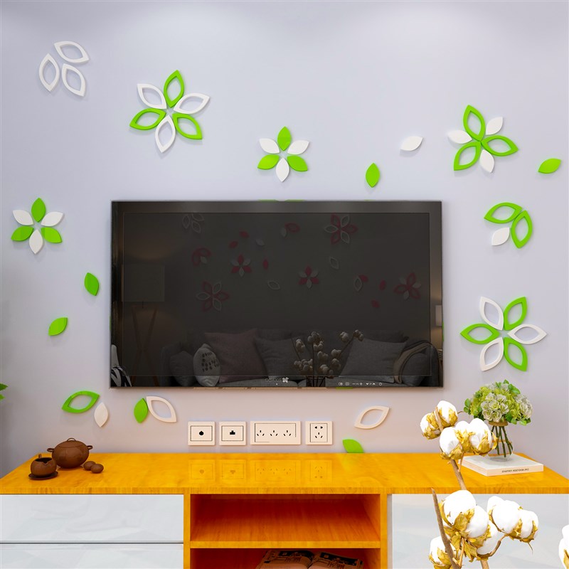 小清新花朵3d立体墙贴客餐厅卧室沙发电视背景墙装饰墙贴纸画自粘