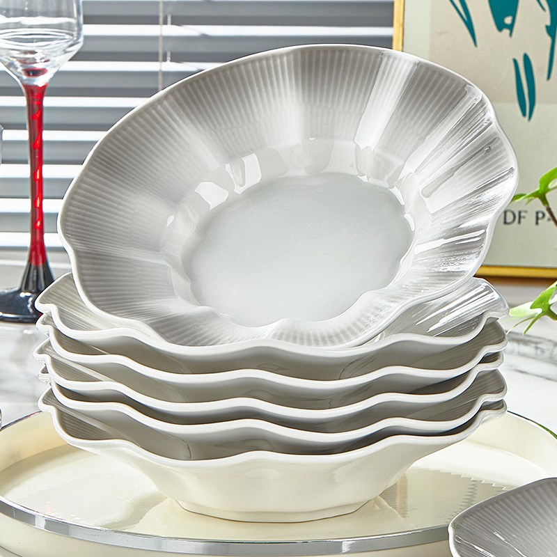 景德镇盘子菜盘家用高级感2025新款釉下彩特别好看的陶瓷碗盘家用