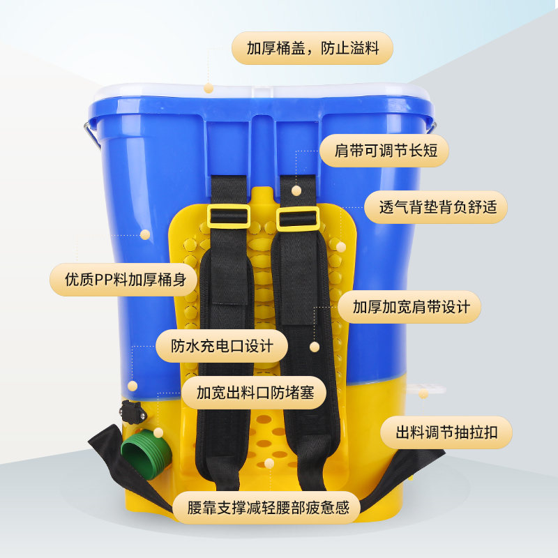 背负式新款电动施肥器撒料机全自动扬化肥神器多功能小龙虾投食机