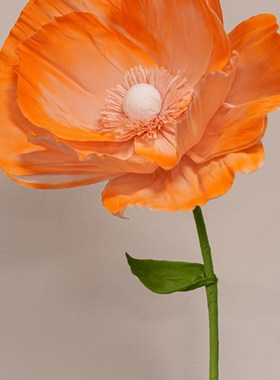 大型装饰皱纹纸橙色花朵婚庆商场网红打卡美陈纸艺花成品非材料包