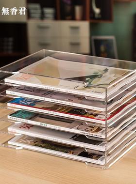 办公室明亚克力文件多39070架财务票据架透收纳置层物架桌面文具收