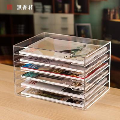 办公室明亚克力文件多39070架财务票据架透收纳置层物架桌面文具收