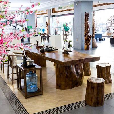 实木大板原茶桌椅合大班台MSO公桌办子木接待室老组板桌大气办公