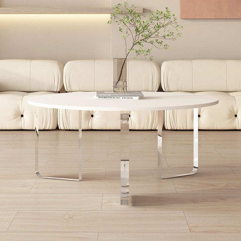 亚小桌克力岩板奶茶几家用客厅户型简约轻奢油风圆形组合边几RMH