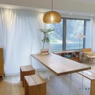 北蜡木板木桌板亚克桌力餐书桌实吧台面桌LUK板面大板实木板定制