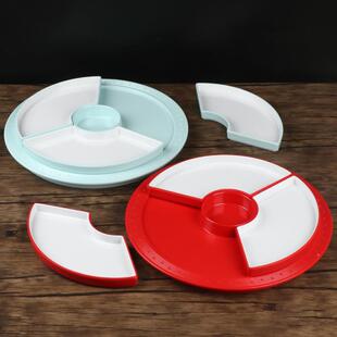 密胺卤肉凉酒菜冷盘子店店宴席菜分格餐盘仿瓷双色拼饭KEI盘商用