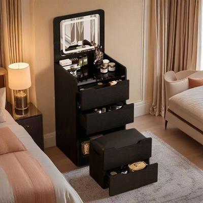 梳妆台ECI小户型室卧收纳柜体带凳现代简约多能可翻盖床一头化功