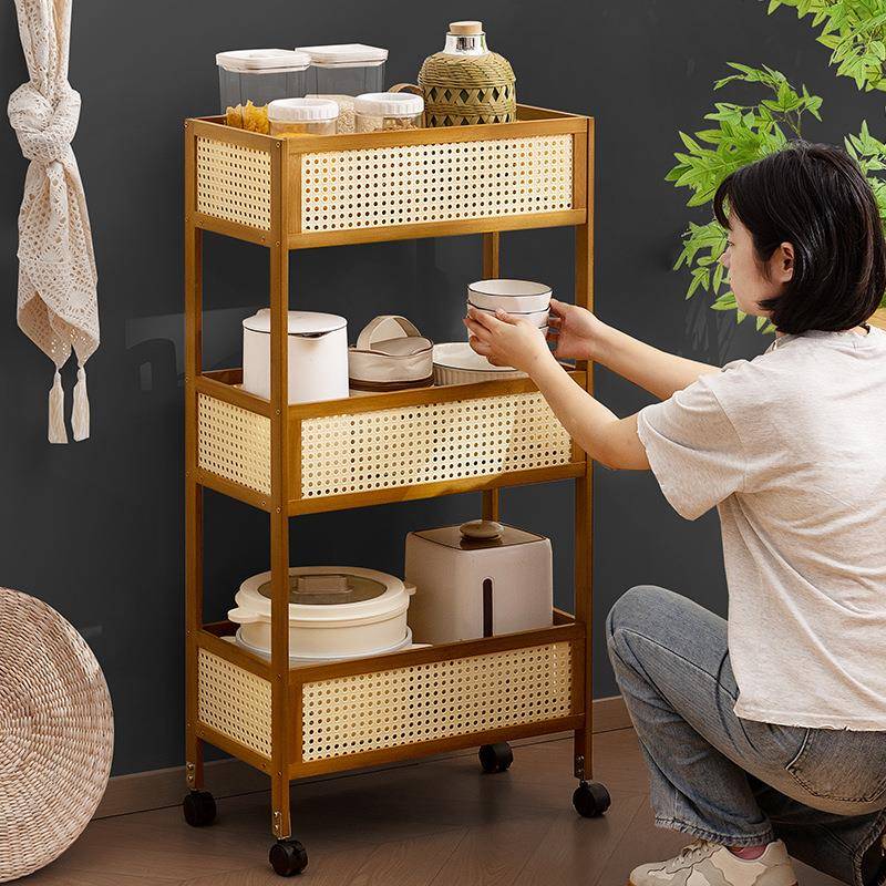 厨房置物架整理架调架料子收纳架NRT厨房家用柜餐边柜子橱层多小