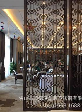 全满FSQ焊子镜面玫瑰不锈钢花格工艺焊接金金属不断锈钢管隔屏风