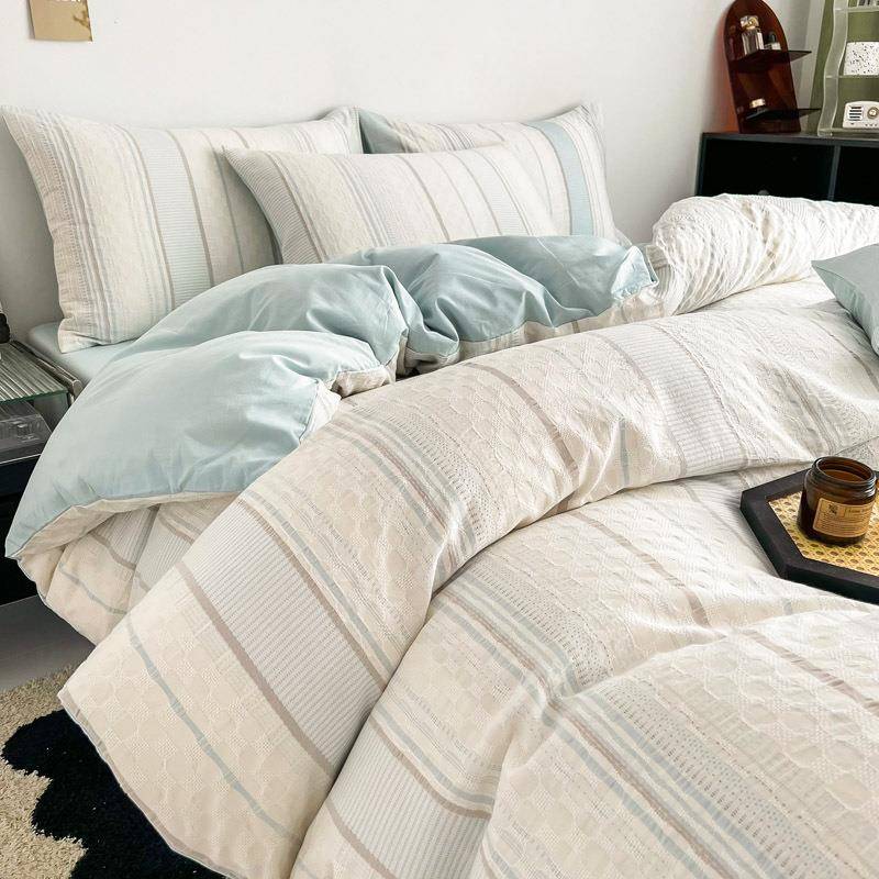 南通家IQQ全纺母床上被套A类单件棉水洗棉婴被罩三件套春夏1802*2