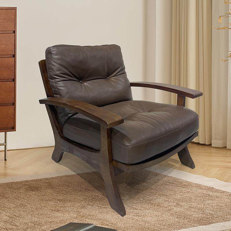 中古美拉德实木休闲椅复古设计款单人MBP人沙发椅客风厅懒师沙发