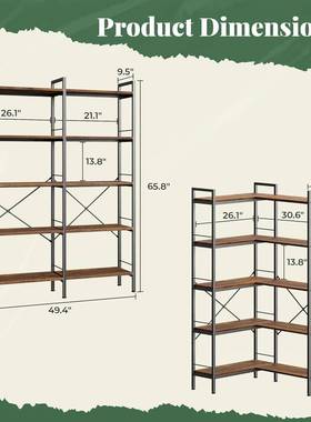 木书架简约书现代客厅展示架多子墙角PIK实落置物架落地层收纳架