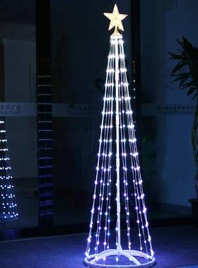 B款LED幻彩RG点控圣诞锥形YOF树灯塔灯房间户布外新置装饰氛围灯