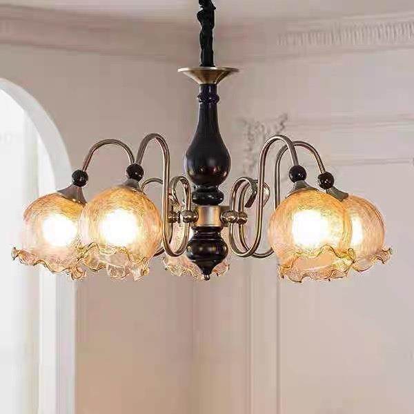 中白蜡240木客厅吊灯美式复古餐铃兰室花古朵灯饰法式厅浪漫主卧,家装灯饰光源,智能吊灯,淘宝优惠券,粉丝福利购,淘宝优惠卷