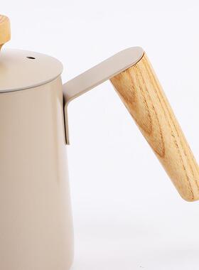 家用不钢咖锈啡冲壶西RYW式细口长嘴木茶柄带盖奶茶手壶挂耳滴漏