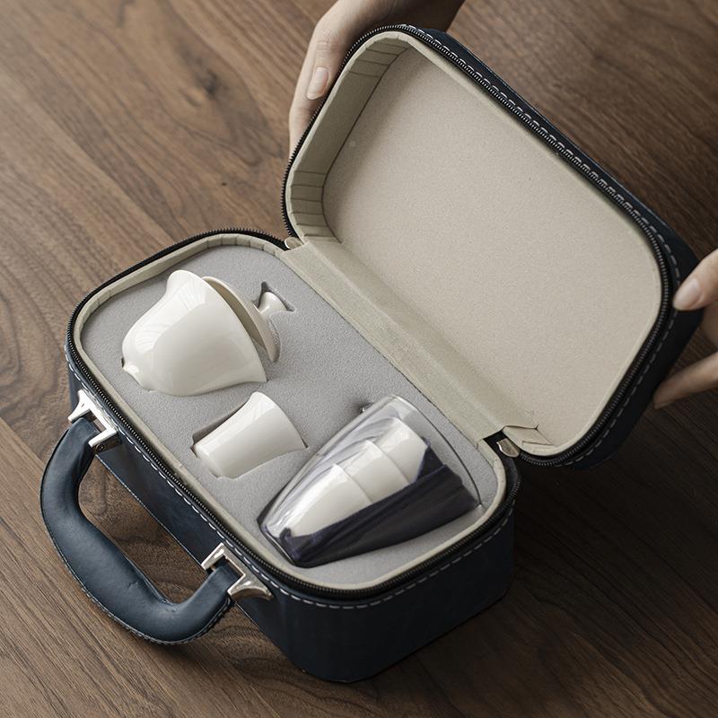 一壶三杯旅行夫具茶套装印品公司log24711192o企业伴手小功礼白瓷