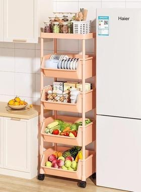 小推车置物家用零食落多层厅收纳书架客移动架厨房地果蔬菜篮JWC
