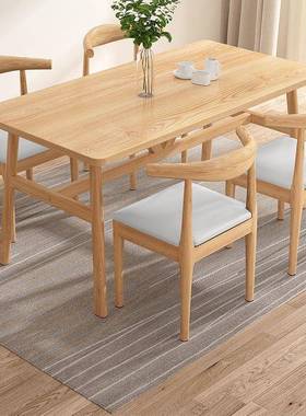 桌椅组合快店餐餐厅面VKN型馆早餐店经济饭桌方酒店商用餐饮长形