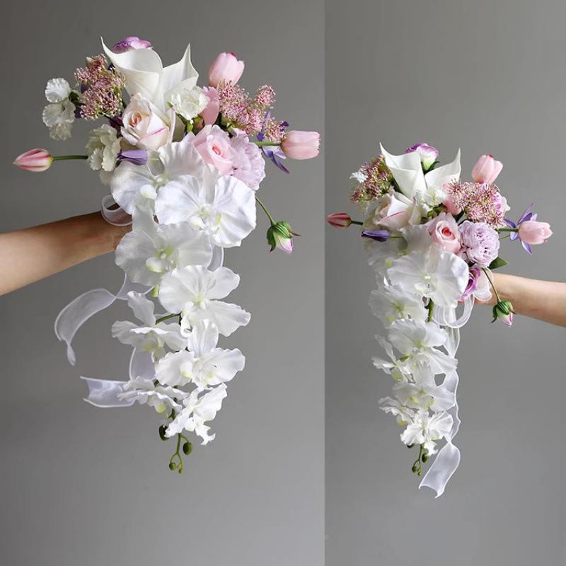 感高级布仿真花手10053245捧花婚礼新娘楼摄影道具仿真花情侣影瀑