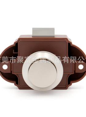 双37141手开按钮门锁房车锁房车拉洗间锁内外改装车配件暗按拉手