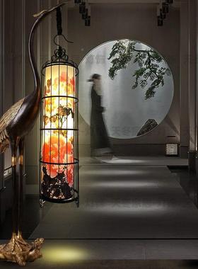 新中式落地灯客厅茶楼风禅意书房店会别墅龟69501鹤酒延年国仙鹤