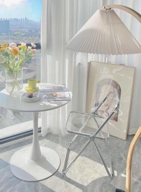 北欧n郁香桌奶茶店ins风小咖啡台洽s谈小圆桌阳台金简约i休闲白色