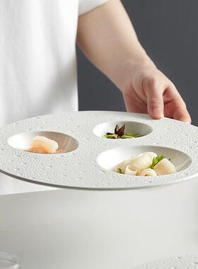 冷凉WIN盘子餐店厅商用菜网红酒清酒吧ktv小吃碟子白色餐具陶菜瓷