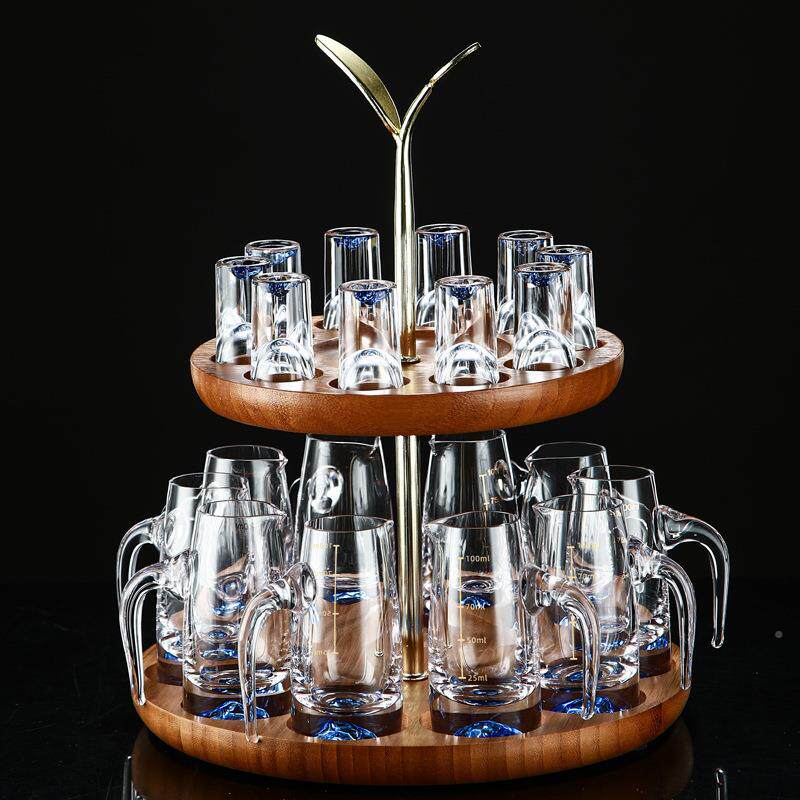 金叶双杯收纳木架白酒杯烈无品牌/酒杯酒具套装用送礼高层架档金