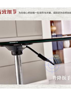 酒吧圆升桌子21456圆桌圆形圆茶几阳台洽谈桌钢化玻璃降休闲小展