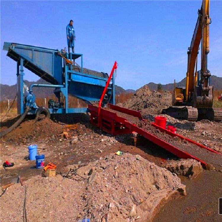 淘机设备溜旱地移SSZ槽动式金淘金车无轴滚筒械筛