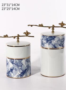 新中式创意陶装饰摆件样39261板间装售楼处玄关瓷博古架客厅书房