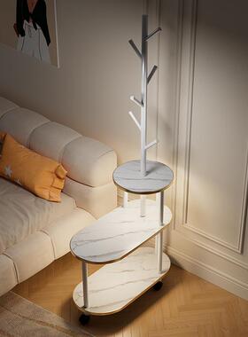 实物木一床头柜带灯31444衣帽架体卧室床边可收纳架置架移动边几