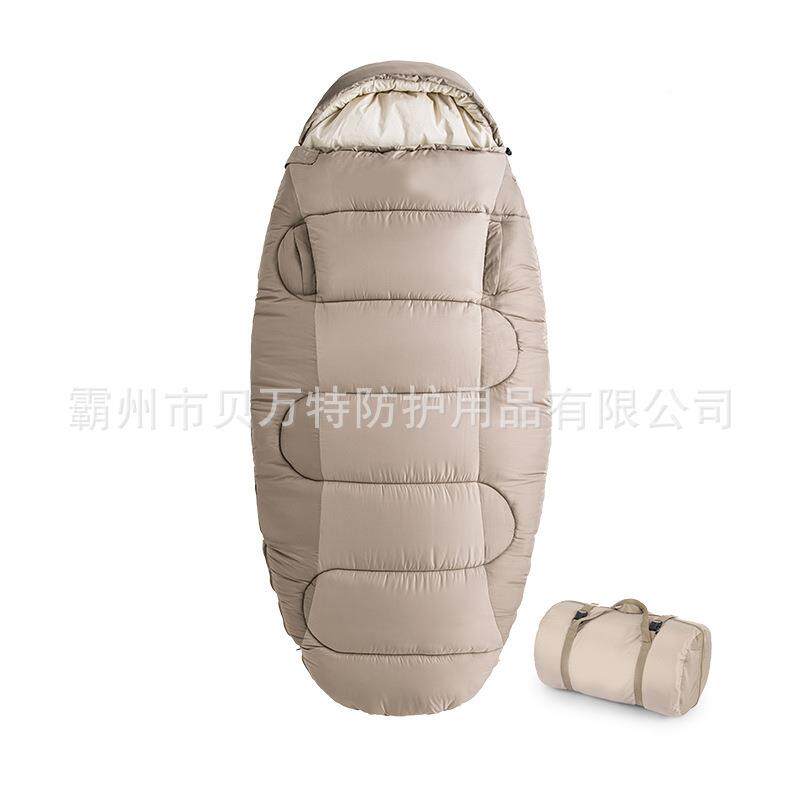 户款外11669拉链野营蛋睡袋加宽纳加厚保暖防寒睡囊便携收式形睡