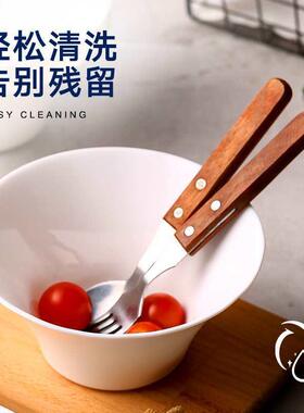 钢化玻璃斗碗四套耐高温43208面碗笠碗家用装微波炉水果件沙拉碗