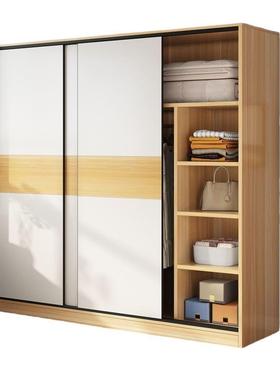 实木家11416质衣柜卧室用推拉衣橱出租屋衣柜简门易收纳储物柜儿