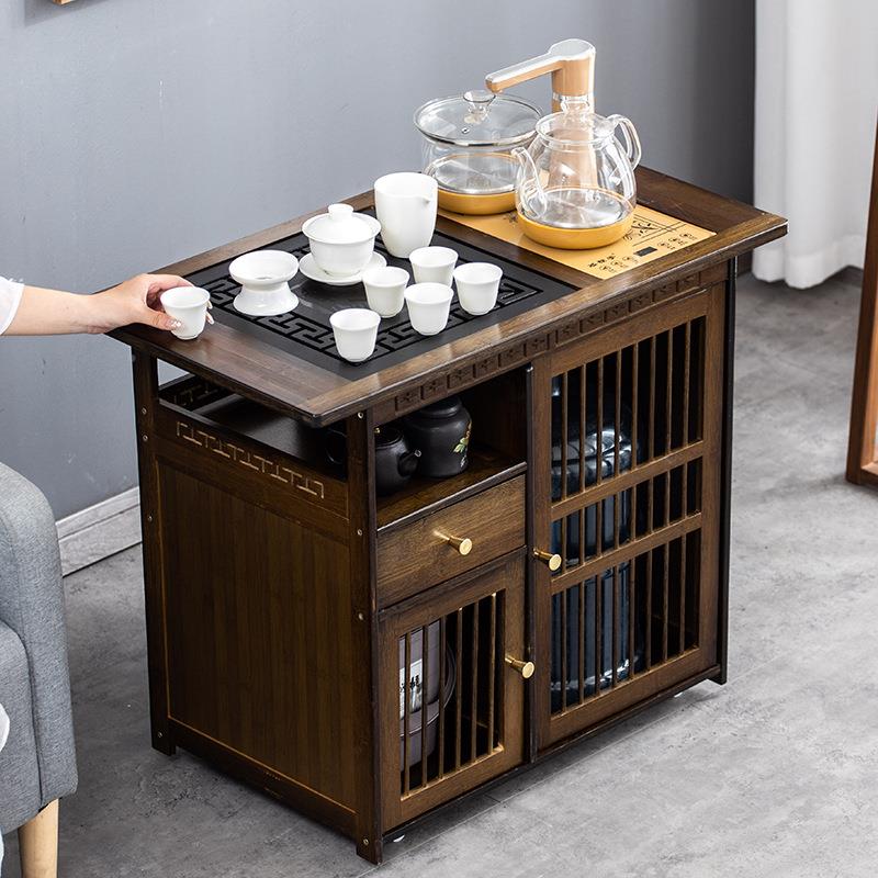 移动8239桌茶用小茶台边柜茶车实木阳台泡茶壶几烧水家一体煮茶水