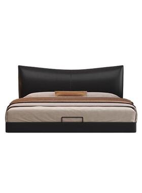 现代简床小户约悬浮床主卧双人型意式极11153简软包床悬空婚床